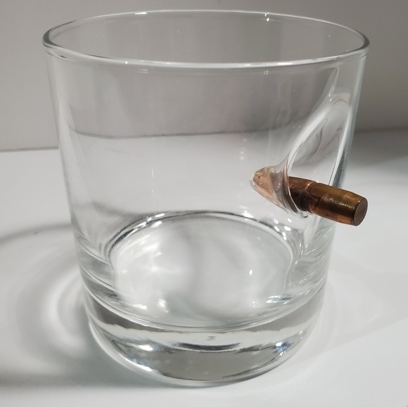 Whiskey rocks Glass bullet shooting in the side BenShot barware Mancave - Picture 1 of 8